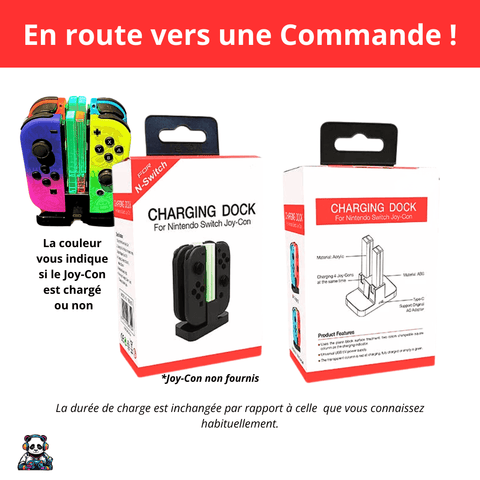 Chargeur Joy Con pour Switch avec LED - Rapide et Compact - PANDAGLOBE