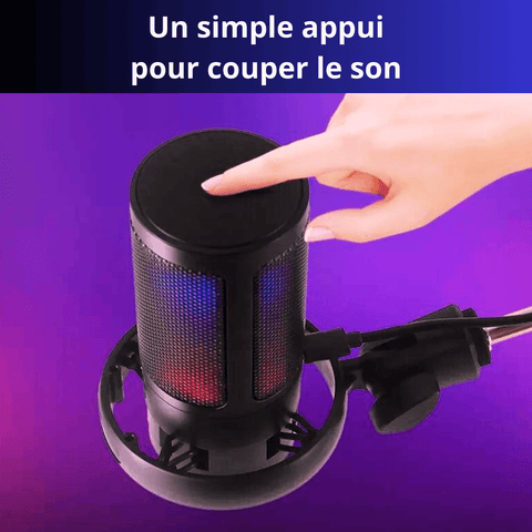 Microphone 360° avec LEDs pour Gaming et Podcasts - Qualité Studio - PANDAGLOBE