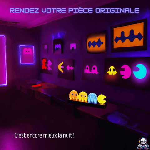 Lampe gamer PACMAN - Éclairez votre Espace de jeu avec style - PANDAGLOBE