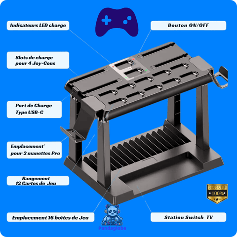 Support joycon et manette Switch - rangement et charge - PANDAGLOBE